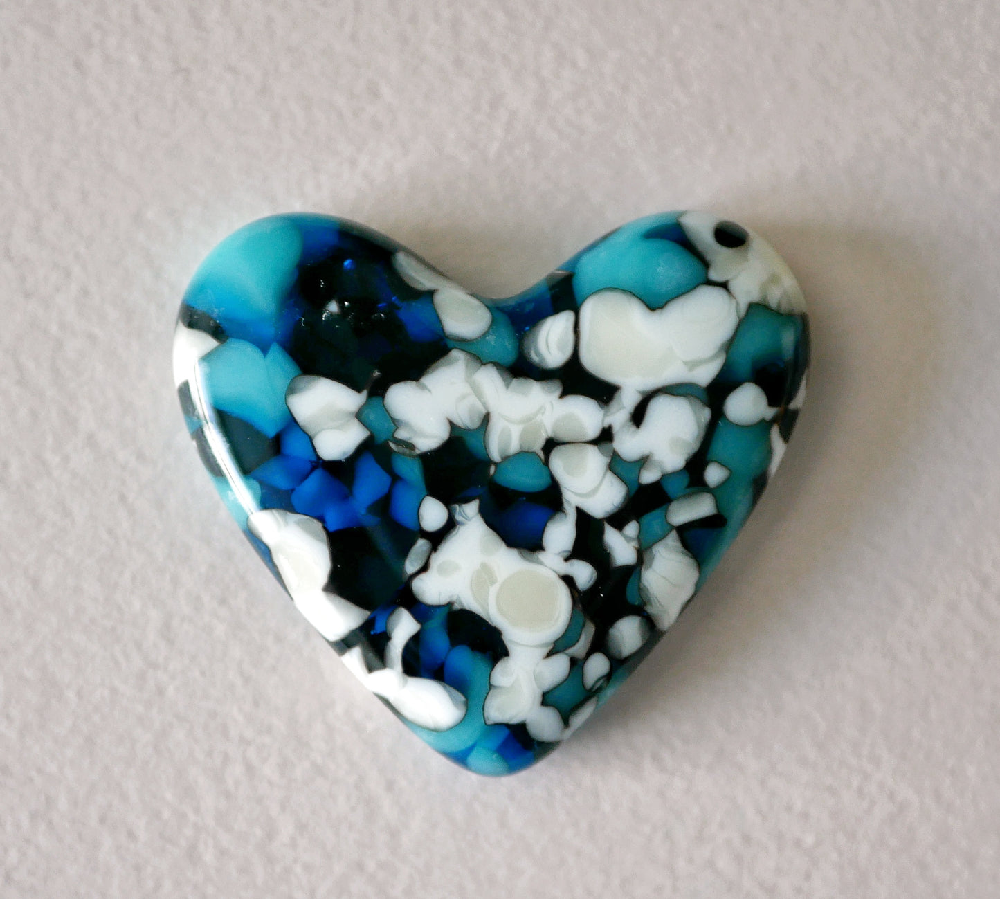 Blue and White Pocket Heart