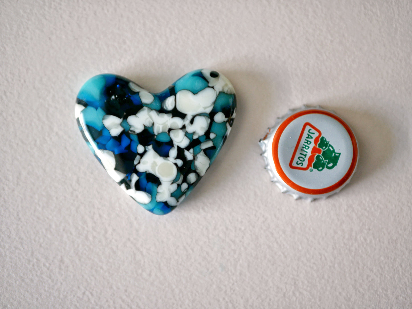 Blue and White Pocket Heart