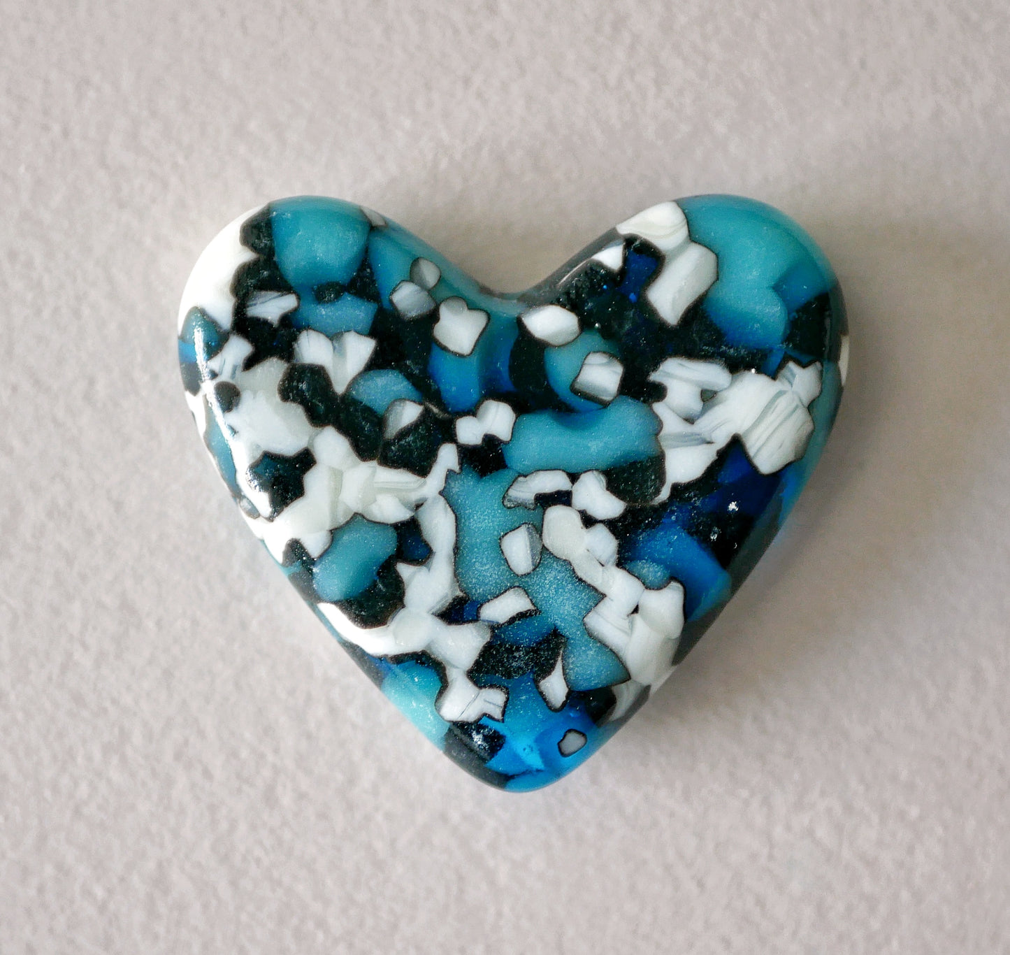 Blue and White Pocket Heart