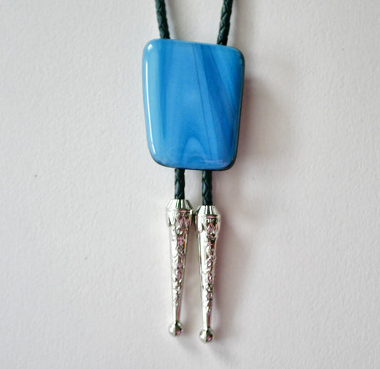 Blue Swirling Bolo Tie #3