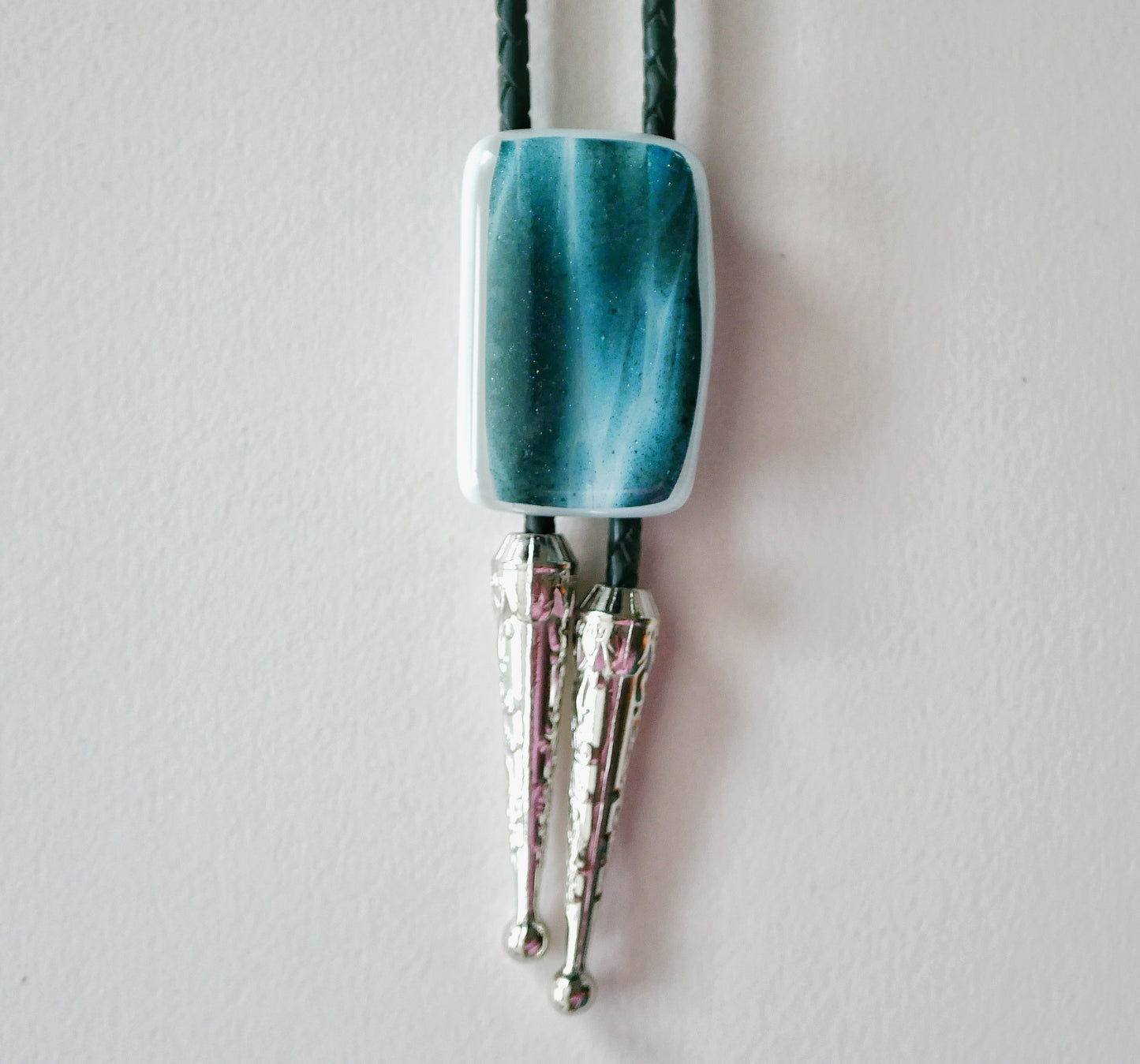 Rippling Sparkly Blue Bolo Tie #3