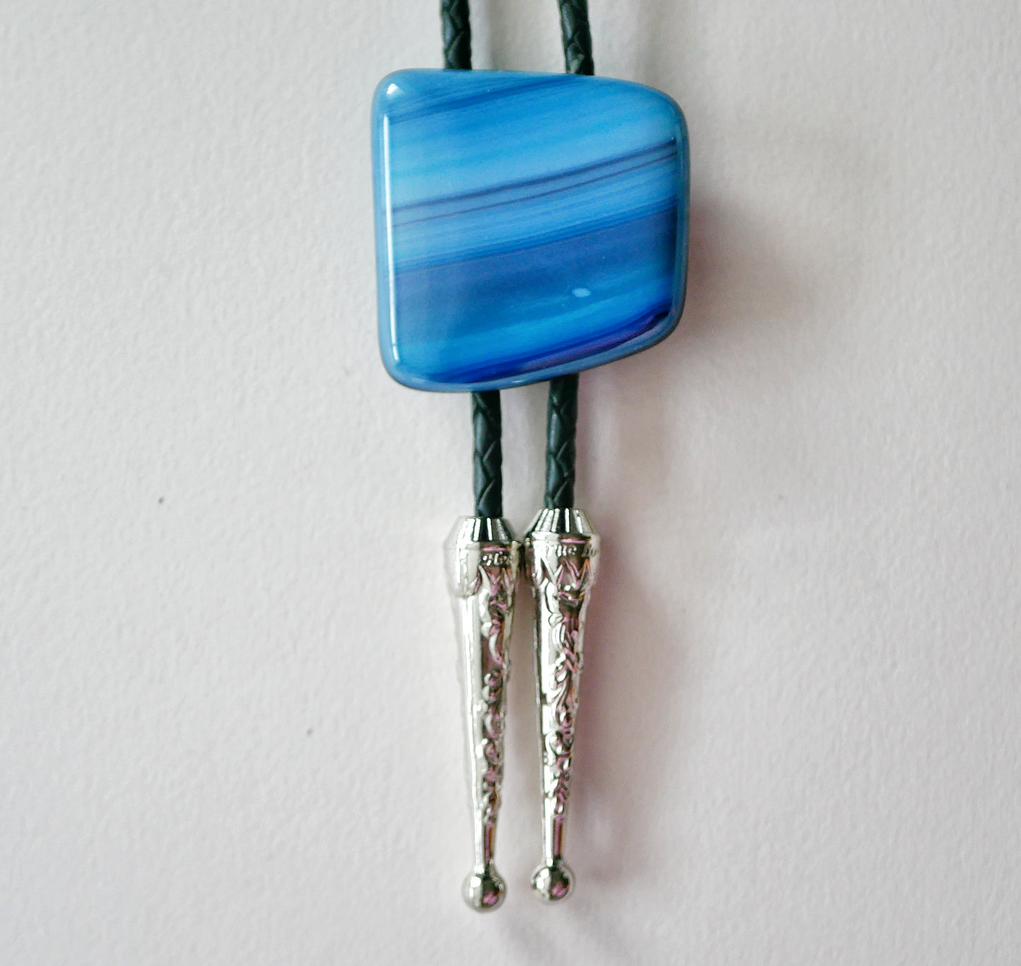 Blue Swirling Bolo Tie #4