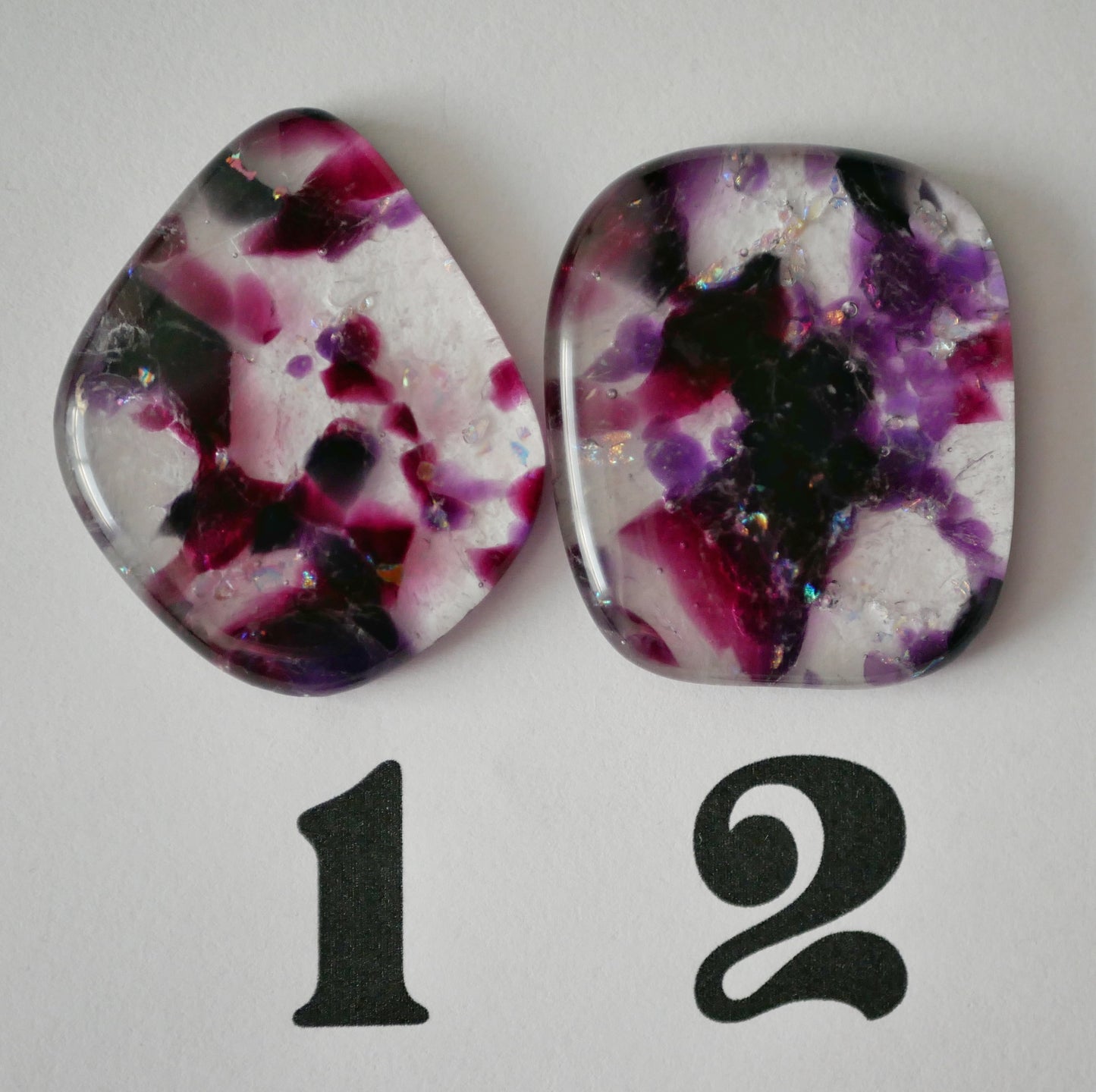 Big Cabochon: Purple and Clear with Dichroic Sparkle