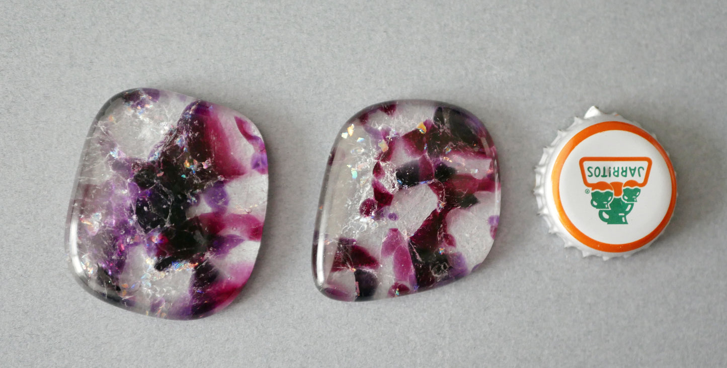 Big Cabochon: Purple and Clear with Dichroic Sparkle