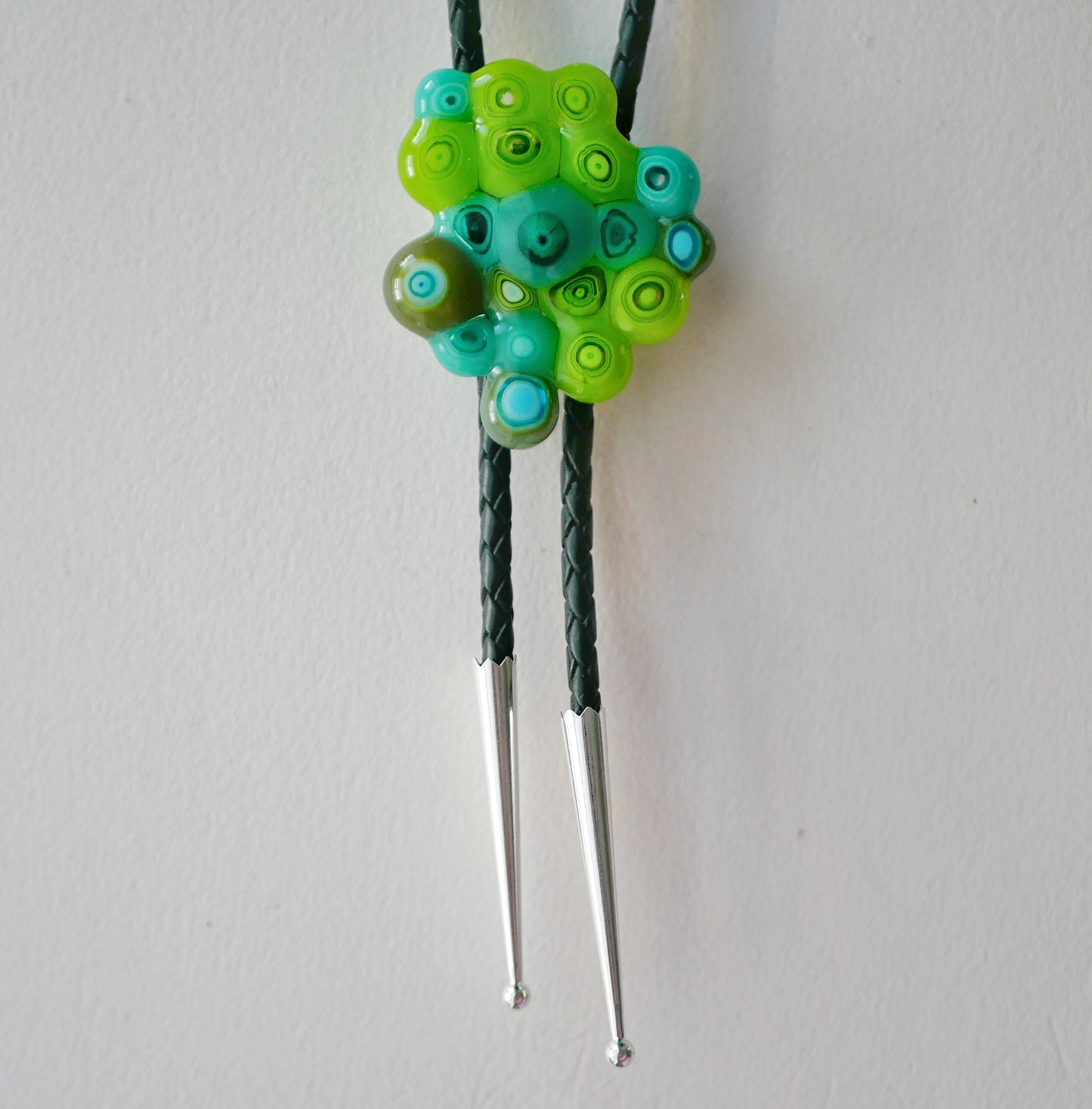 Green and Teal Circles Bolo Tie