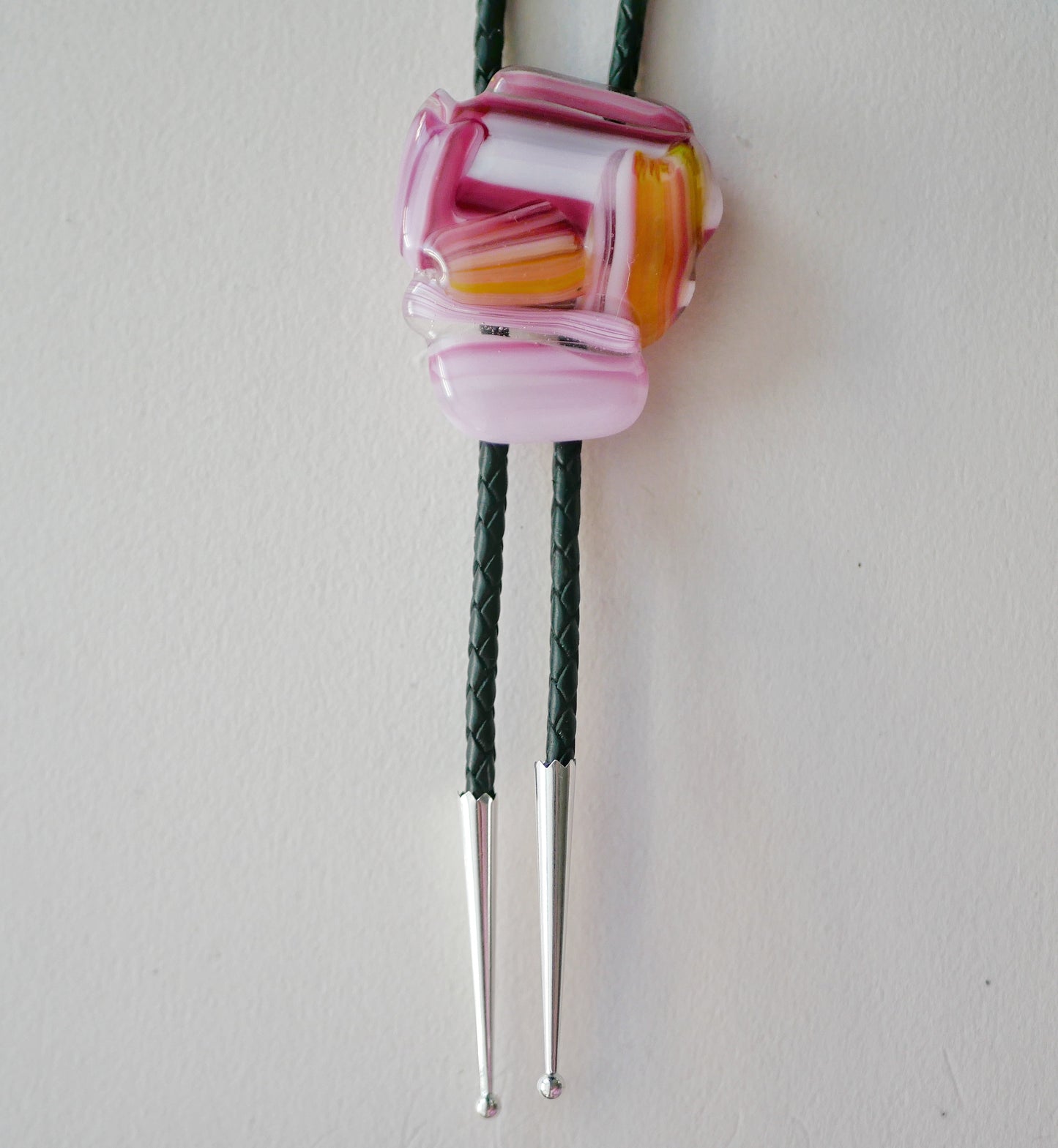 Pink Abstract Bolo Tie