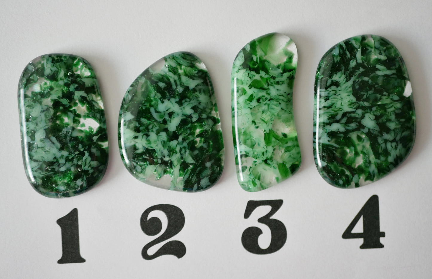 Big Cabochon: Clear and Sparkly Greens