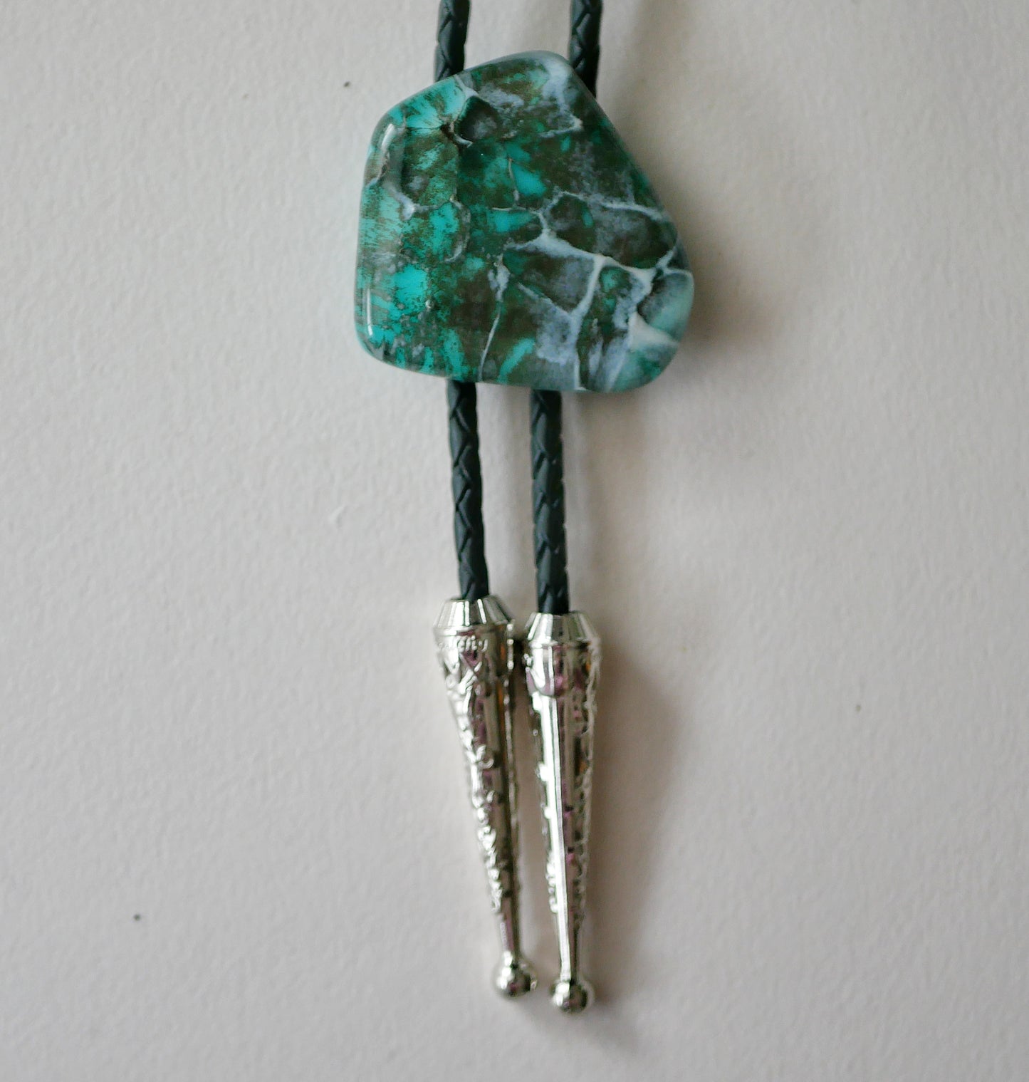 Aqua and Grey Dragonskin Bolo Tie #3