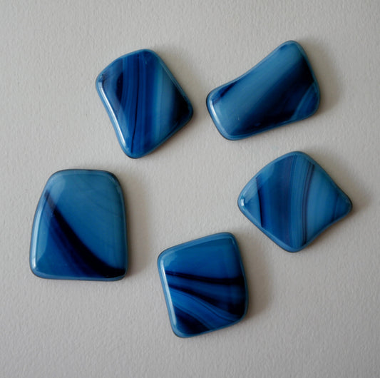 Dark Blue Banded Cabochon Set