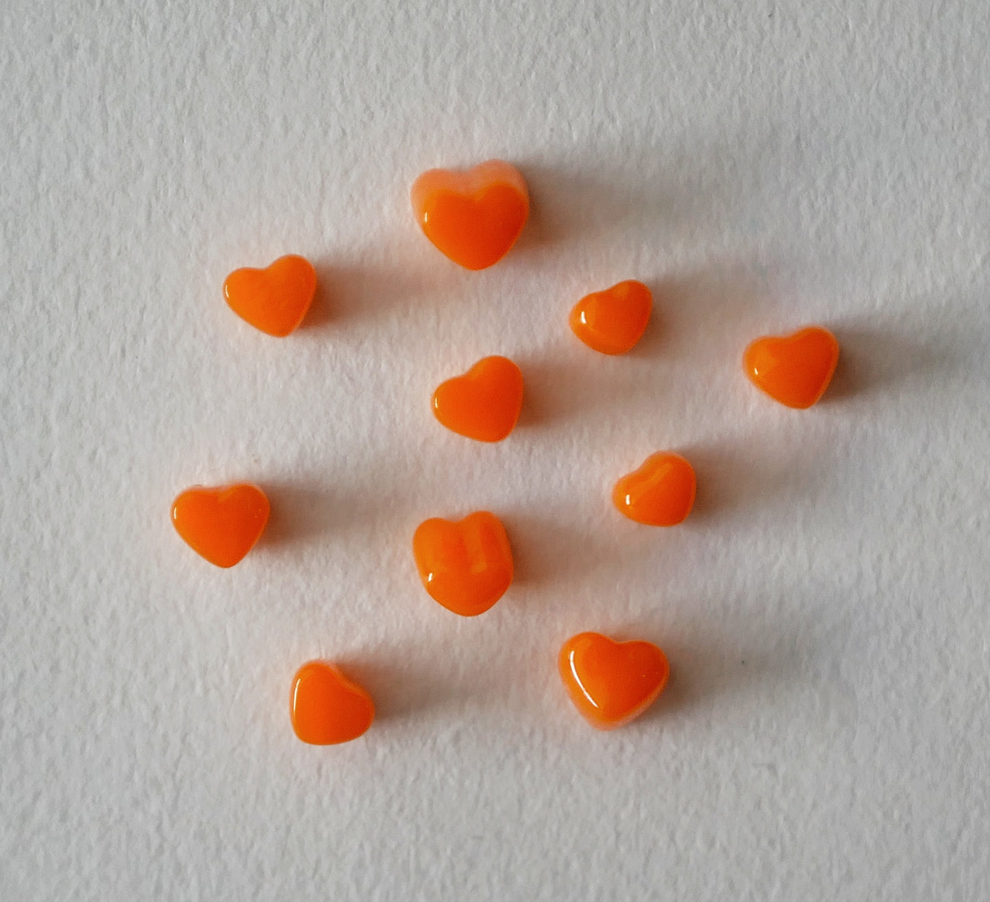 10 Tiny Orange Hearts