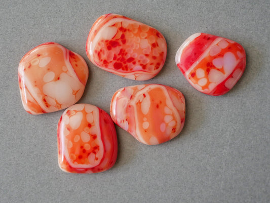 Ghost Orange-Red-Pink Cabochon Set