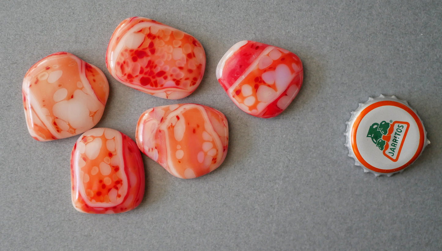 Ghost Orange-Red-Pink Cabochon Set