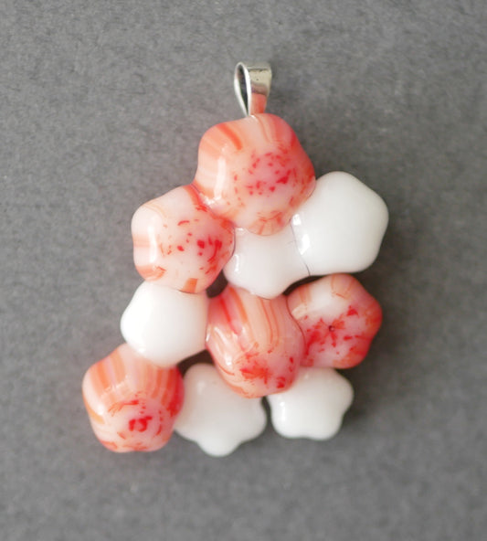 Pink and White Cluster Flower Pendant (PENDANT ONLY)