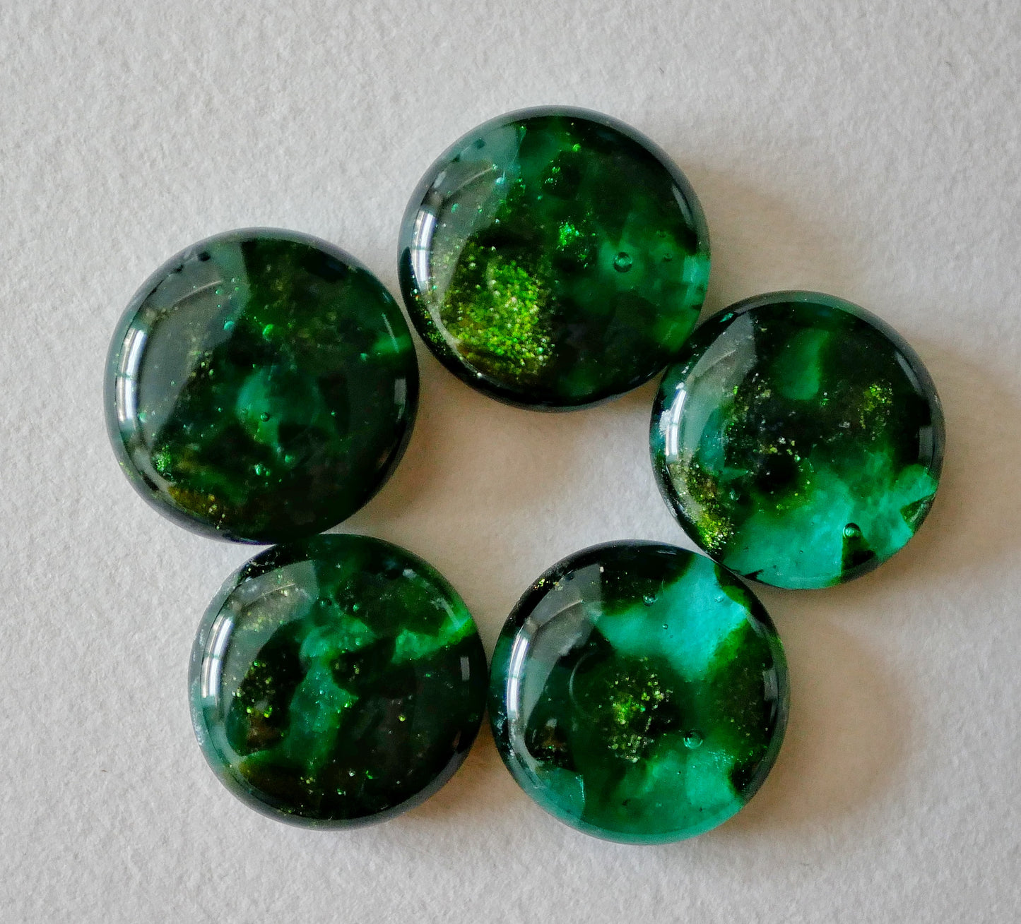 Green Sparkly Cabochon Set