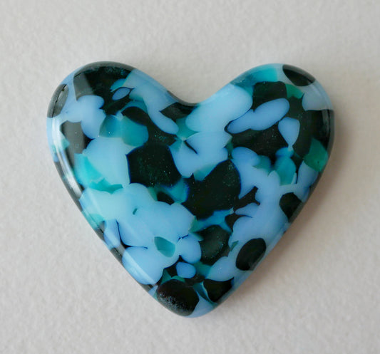 Blue and Opaline Transparent Pocket Heart