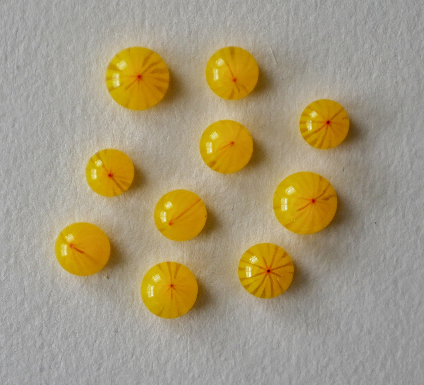 10 Yellow Floral Tokens