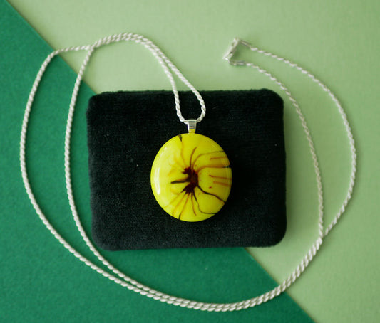 Distorted Yellow Flower Pendant