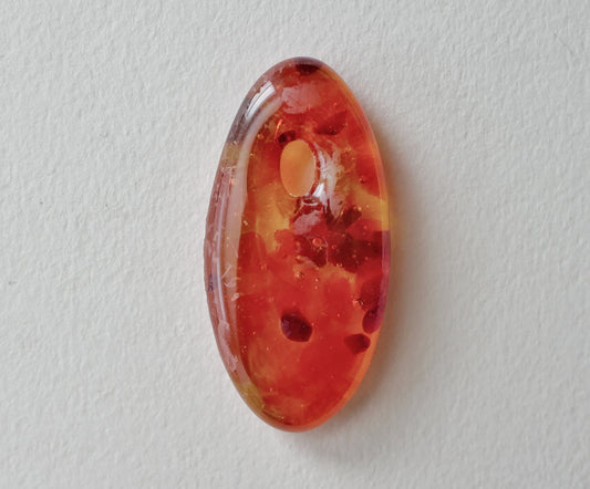 Oval Pendant: Firey Yellow and Orange (PENDANT ONLY)