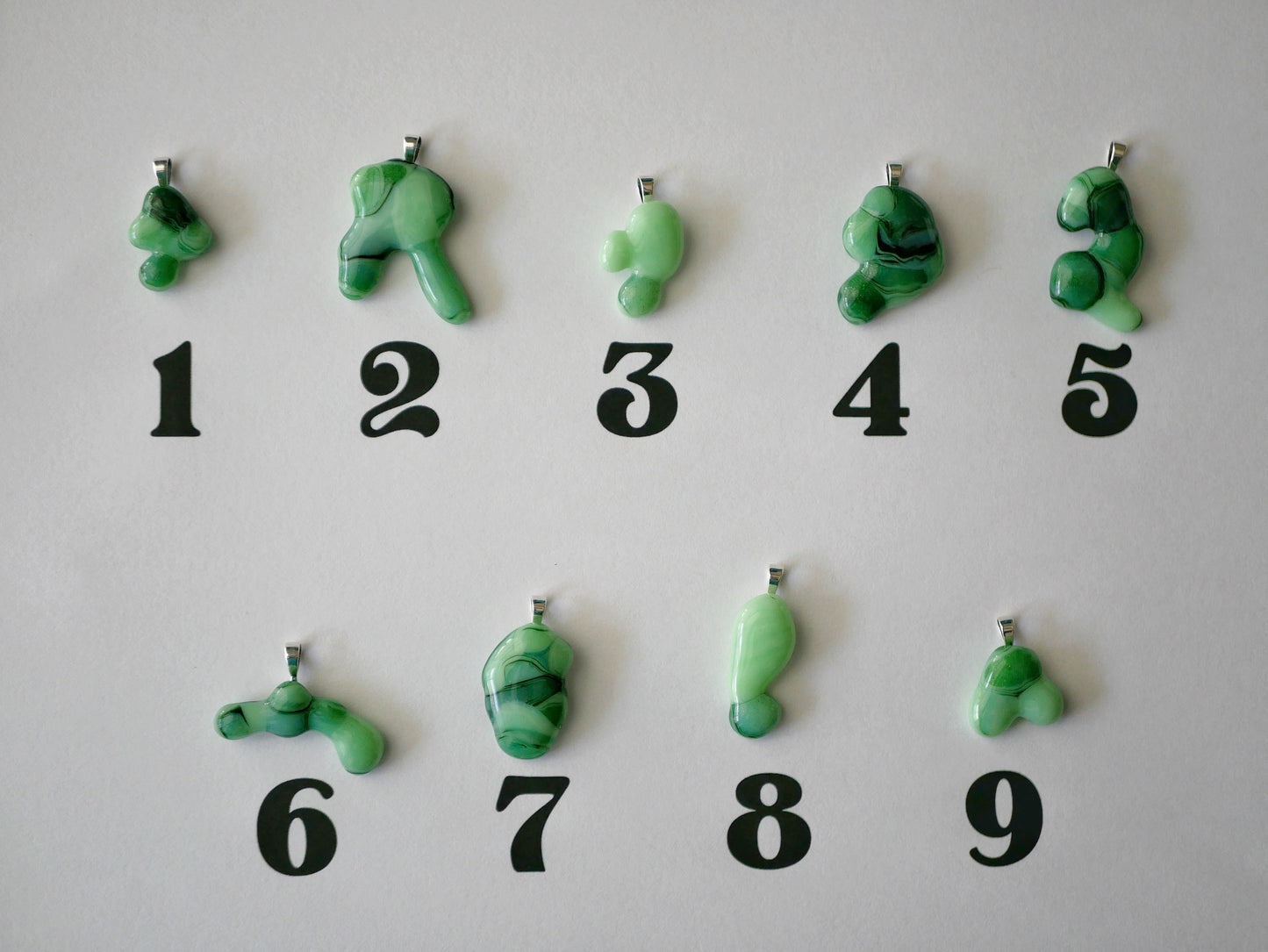 Green Pareidolia Pendants