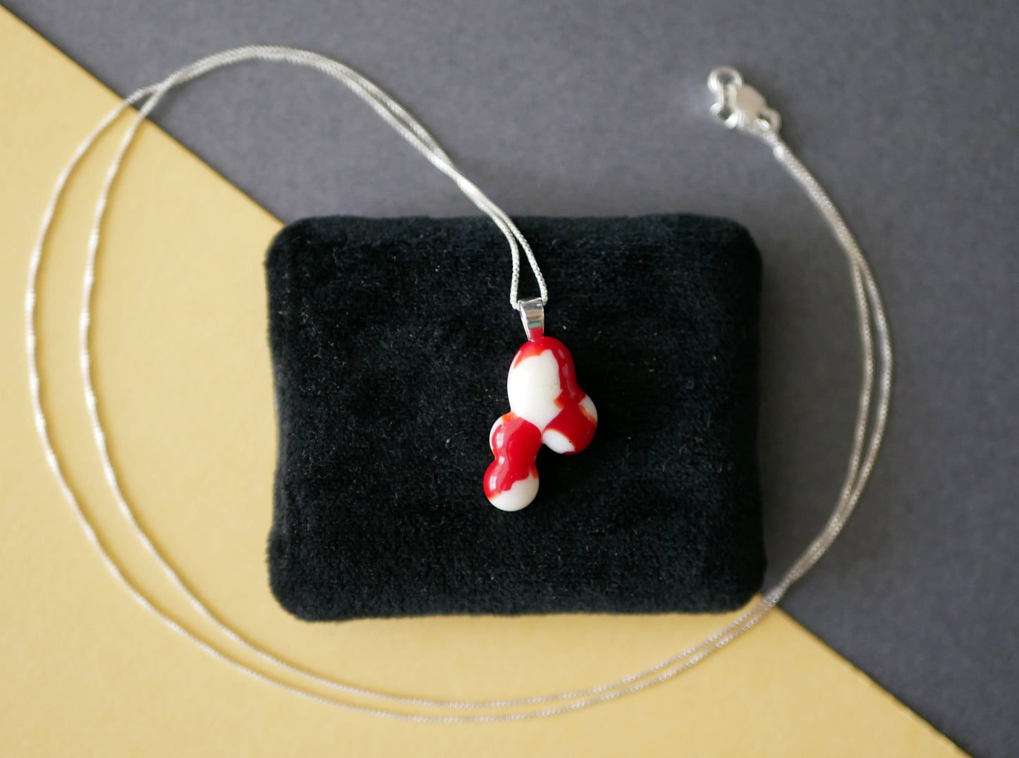 Red and White Pareidolia Pendants