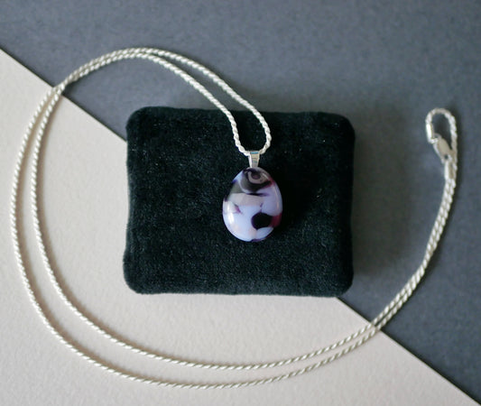 Mottled Purple Pendant with Silver Chain