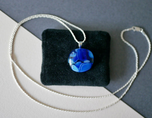 Deep Blue Pendant with Silver Chain