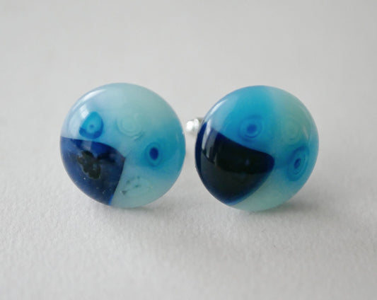 Blue Murrine Sterling Silver Cufflinks