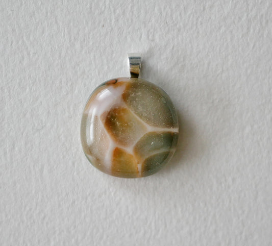 Orange and Green Dragonskin Pendant #2 (Sterling Silver) (PENDANT ONLY)