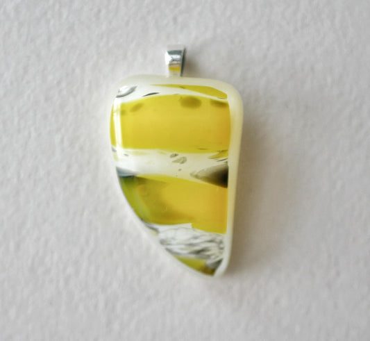 Yellow and Black Pendant #1 (Sterling Silver) (PENDANT ONLY)