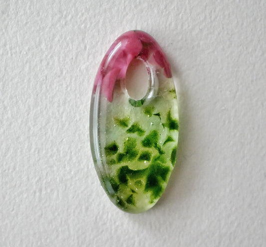 Oval Pendant: Pink and Green (PENDANT ONLY)