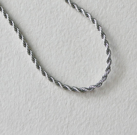 Stainless Steel 2mm Thick Rope Chain (24 Inch)