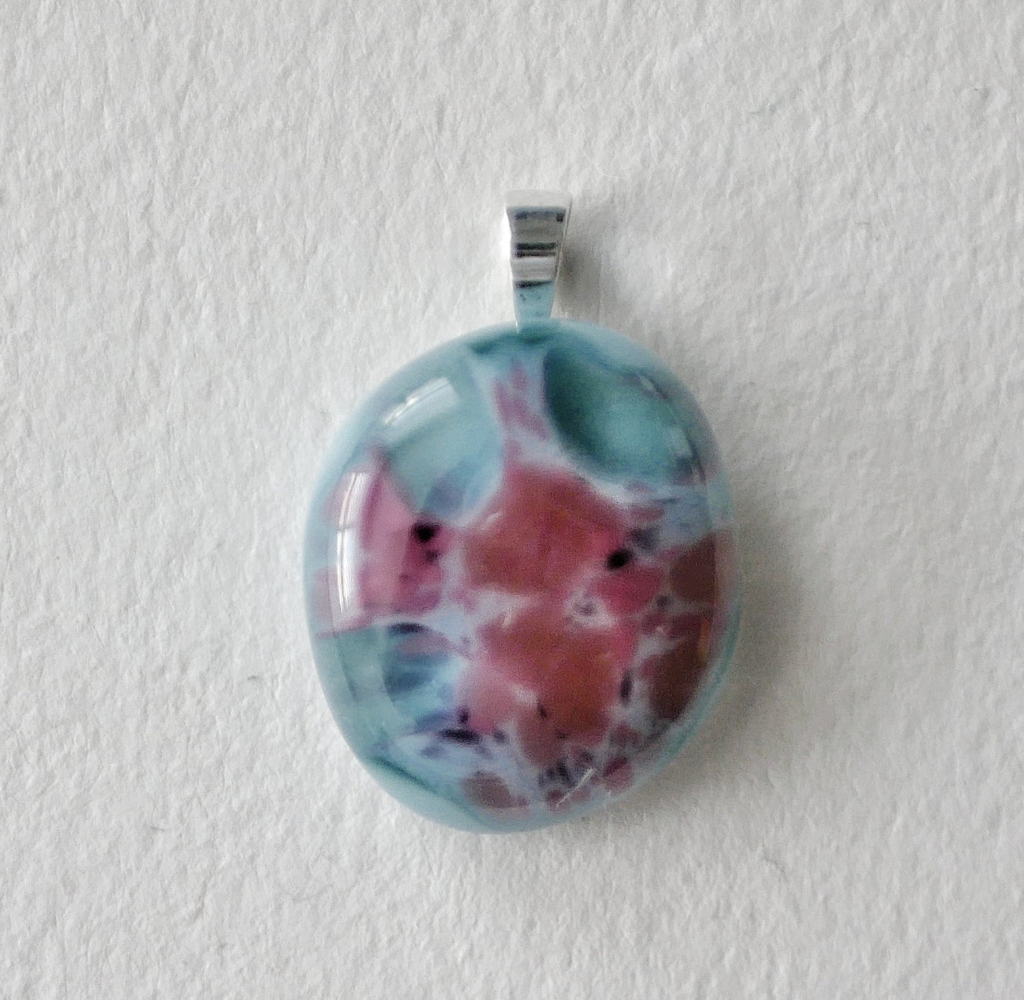 Blue and Pink Pendant #1 (Sterling Silver) (PENDANT ONLY)