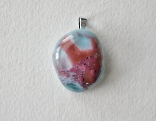 Blue and Pink Pendant #2 (Sterling Silver) (PENDANT ONLY)