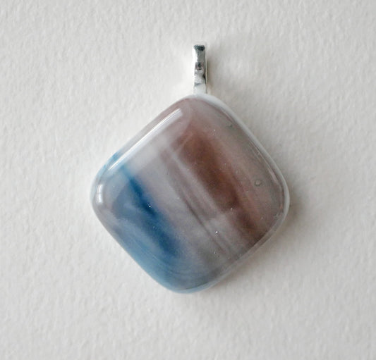 Purple and Blue Streaky Pendant #2 (Base Metal) (PENDANT ONLY)