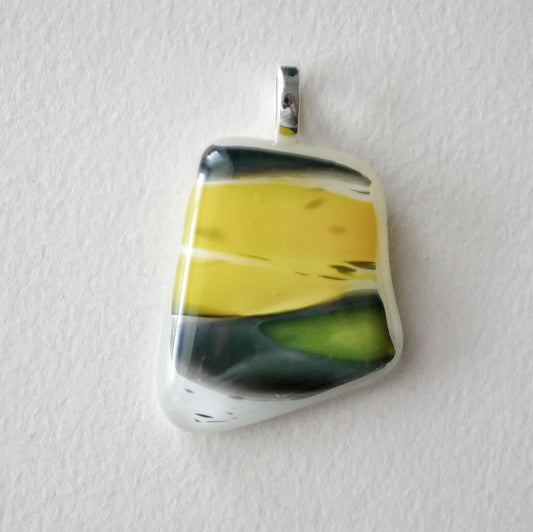 Yellow and Black Pendant #1 (Base Metal) (PENDANT ONLY)