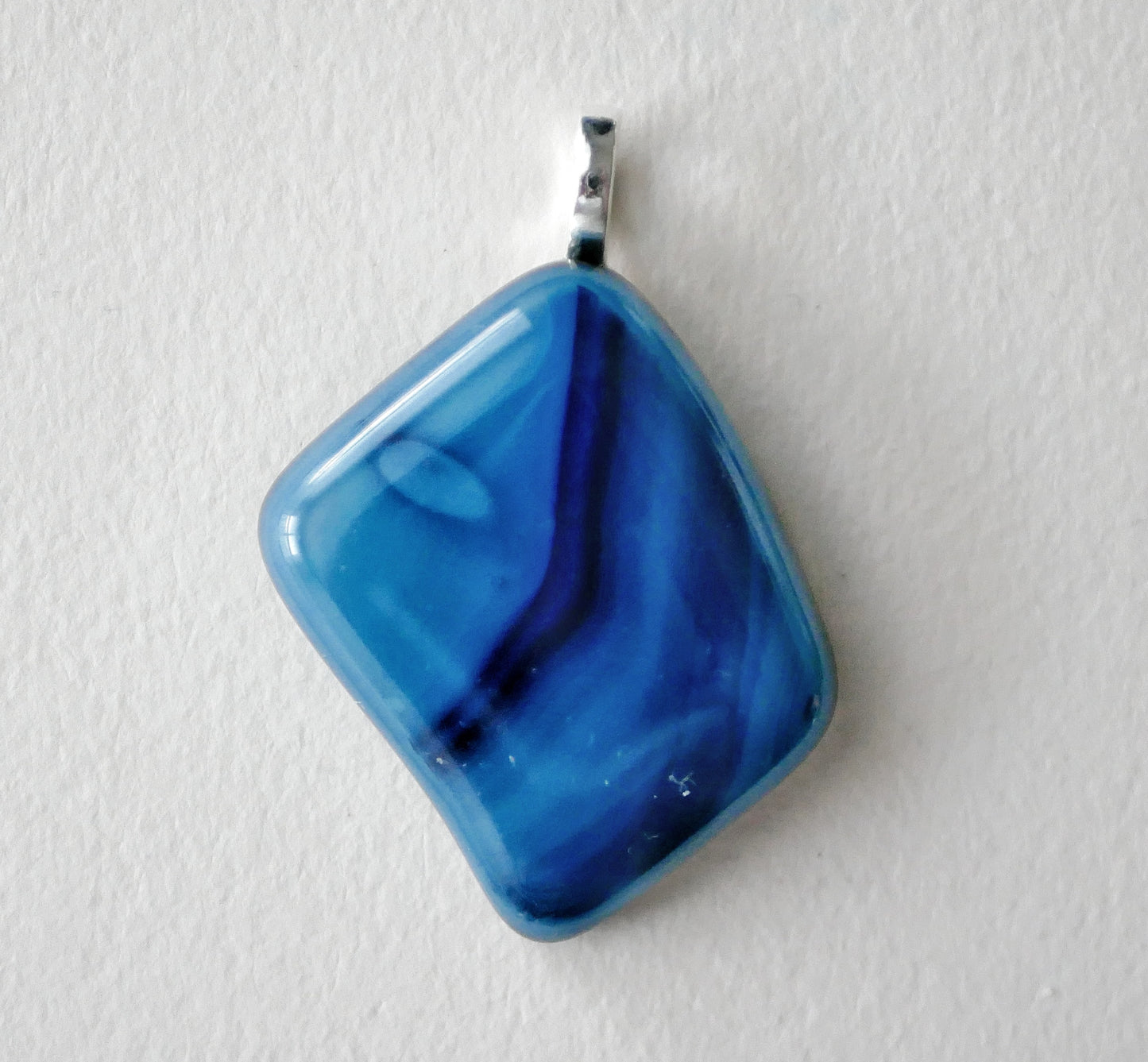 Banded Blue Pendant #3 (Base Metal) (PENDANT ONLY)