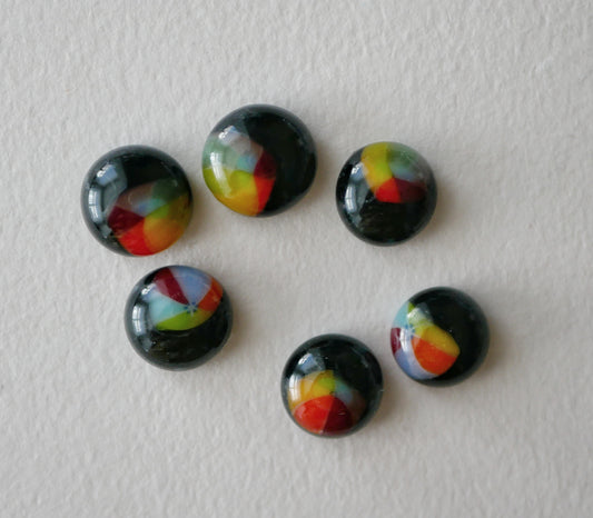 6 Black and Rainbow Tokens