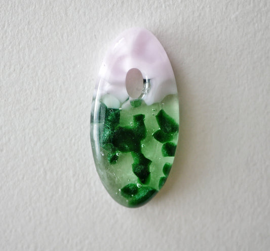 Oval Pendant: Pink and Green (PENDANT ONLY)