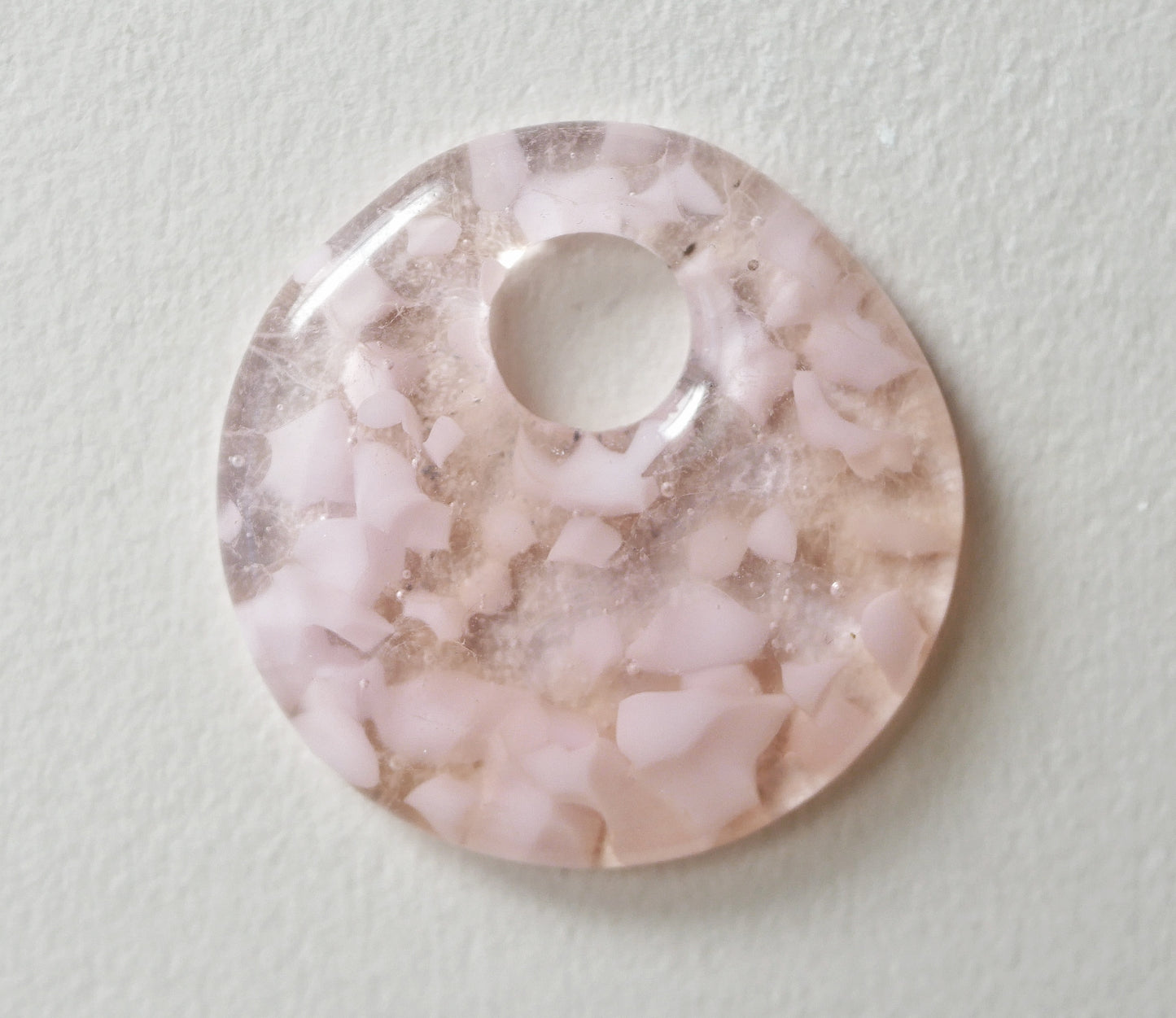 Round Pendant: Pale Pink Petals (PENDANT ONLY)