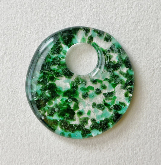 Slightly Wonky Round Pendant: Greens (PENDANT ONLY)