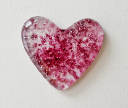 Bright Pink Speckled Pocket Heart