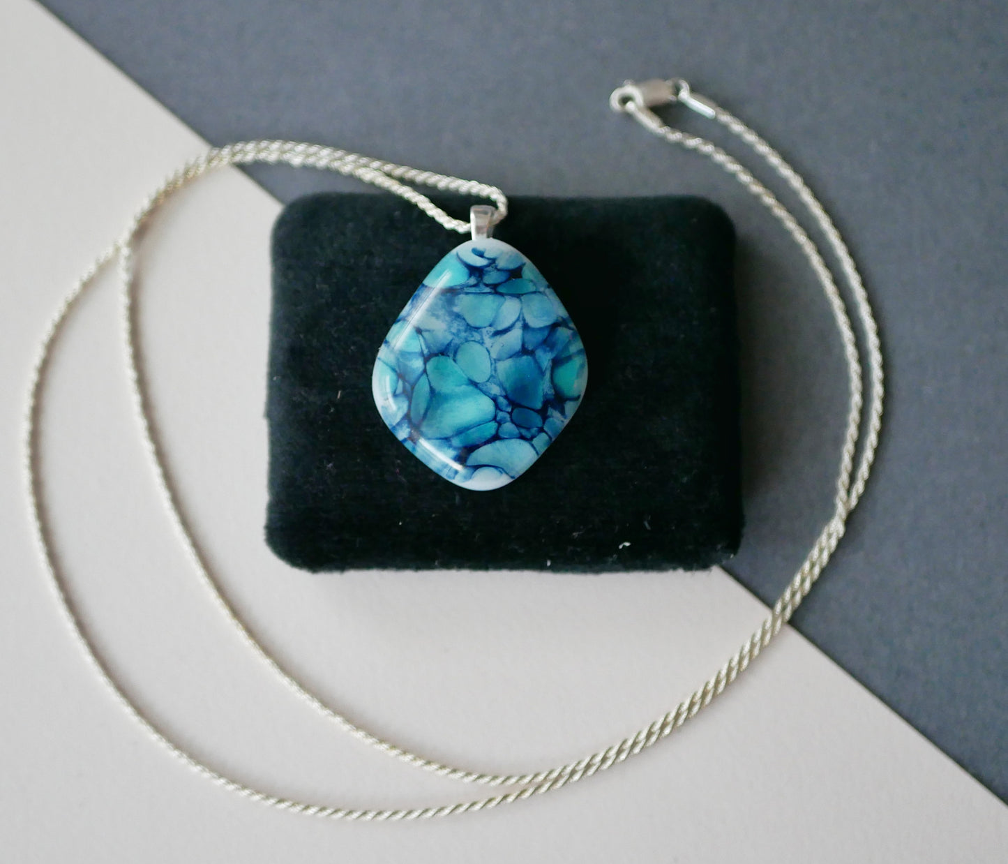 Aqua Dragonskin Pendant (Sterling Silver)