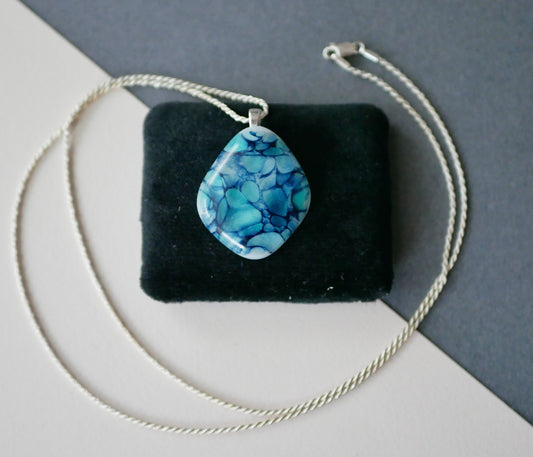 Aqua Dragonskin Pendant (Sterling Silver)