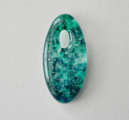 Oval Pendant: Teal and Blue (PENDANT ONLY)