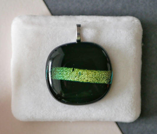 Dichroic Stripe Pendant with Choice of Chain #1