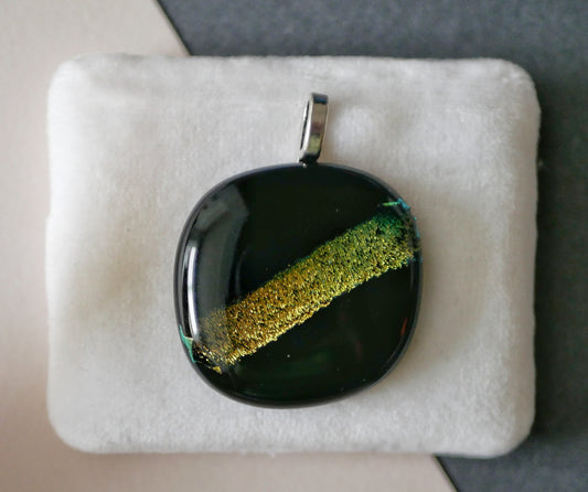 Dichroic Stripe Pendant with Choice of Chain #3