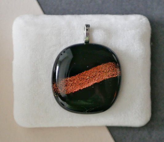 Dichroic Stripe Pendant with Choice of Chain #12