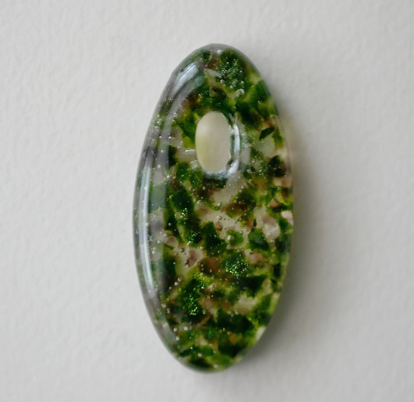 Oval Pendant: Green and Purple (PENDANT ONLY)