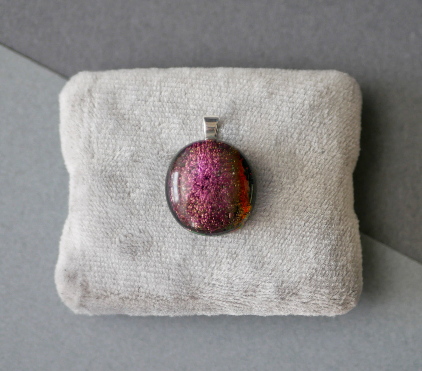 Small Dichroic Pendant with Choice of Silver Chain #7