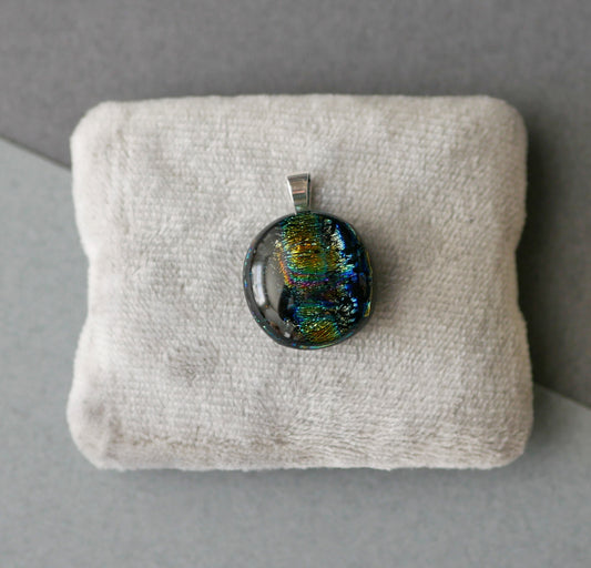 Small Dichroic Pendant with Choice of Silver Chain #9